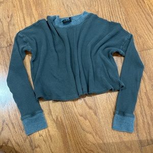 Urban outfitters long sleeve waffle knit crop